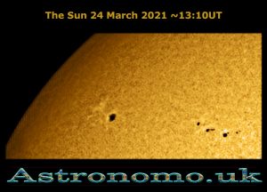 The Sun 24 March 2021 ~13:10UT