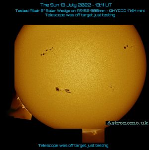 The Sun 13 July 2022 ~ 13:11 UT Collage