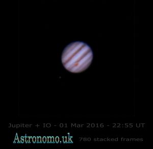 Jupiter 01 Mar 2016 - 22:55UT - LX200 10" test Re-elaborated