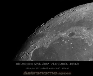 Moon - Plato area 08 April 2017 - ~19:13UT
