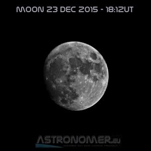 Moon 23 Dec 2015 Mobile Phone image taken through a Telescope Finder